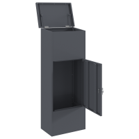Produktbild för Paketbox med lagring med lås Antracit 44,5 x 29 x 110,5 cm Stål