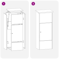 Produktbild för Paketbox med lagring Silver 44,5 x 29 x 110,5 cm Rostfritt stål