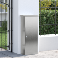 Produktbild för Paketbox med lagring Silver 44,5 x 29 x 110,5 cm Rostfritt stål