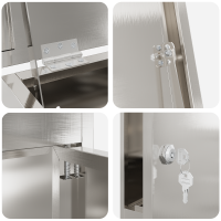 Produktbild för Paketbox med lagring Silver 44,5 x 29 x 110,5 cm Rostfritt stål