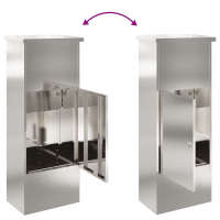 Produktbild för Paketbox med lagring Silver 44,5 x 29 x 110,5 cm Rostfritt stål