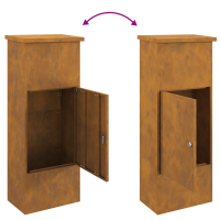 Produktbild för Paketbox Rostig 44,5 x 29 x 110,5 cm Väderbeständig stål