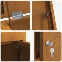 Produktbild för Paketbox Rostig 44,5 x 29 x 110,5 cm Väderbeständig stål