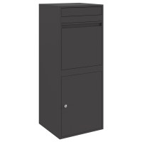 Produktbild för Paketbox med lagring med dörr Svart 41 x 38 x 103 cm Stål