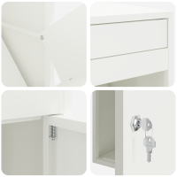 Produktbild för Paketbox med lagring med dörr med lås Vit 41 x 38 x 103 cm Stål