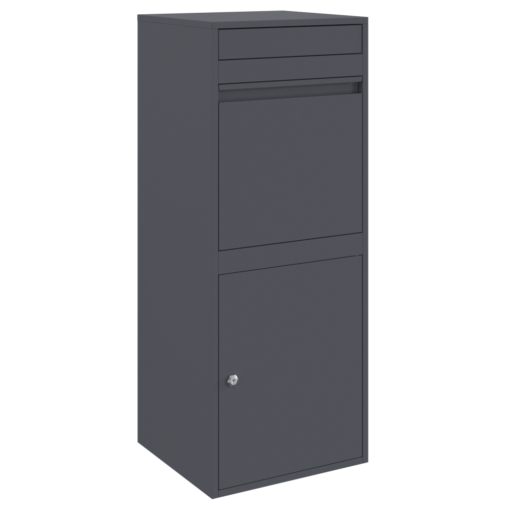 Produktbild för Paketbox med lagring med dörr Antracit 41 x 38 x 103 cm Stål