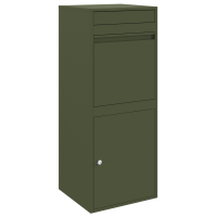 Produktbild för Paketbox med lagring med dörr Olivgrön 41 x 38 x 103 cm Stål