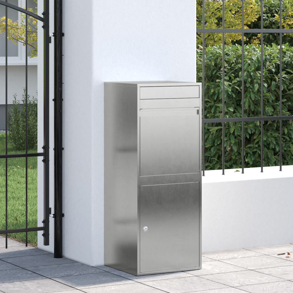 Produktbild för Paketbox med lagring Silver 47,5 x 38 x 59 cm Rostfritt stål