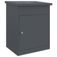 Produktbild för Paketbox med lagring med dörr Antracit 47.5 x 38 x 59 cm Stål