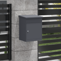 Produktbild för Paketbox med lagring med dörr Antracit 47.5 x 38 x 59 cm Stål