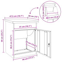 Produktbild för Paketbox med lagring med dörr Olivgrön 47.5 x 38 x 59 cm Stål