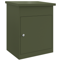 Produktbild för Paketbox med lagring med dörr Olivgrön 47.5 x 38 x 59 cm Stål