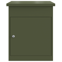 Produktbild för Paketbox med lagring med dörr Olivgrön 47.5 x 38 x 59 cm Stål