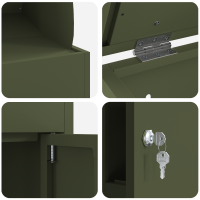 Produktbild för Paketbox med lagring med dörr Olivgrön 47.5 x 38 x 59 cm Stål