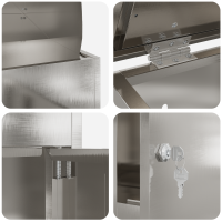Produktbild för Paketbox med lagring Silver 47,5 x 38 x 59 cm Rostfritt stål