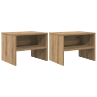 Produktbild för Nattduksbord 2 pcs artisan ek 40 x 40 x 30 cm Konstruerat trä