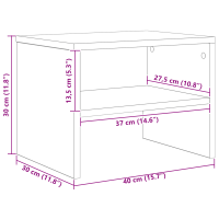 Produktbild för Nattduksbord 2 pcs artisan ek 40 x 40 x 30 cm Konstruerat trä
