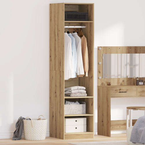 vidaXL Garderob med hylla Artisan Ek 50 x 50 x 200 cm Konstruerat trä