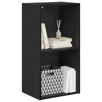 Produktbild för Hyllsystem Svart Ek 40 x 30 x 77 cm Konstruerat trä
