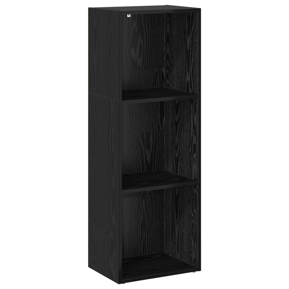 Produktbild för Hyllsystem Svart Ek 40 x 30 x 114 cm Konstruerat trä