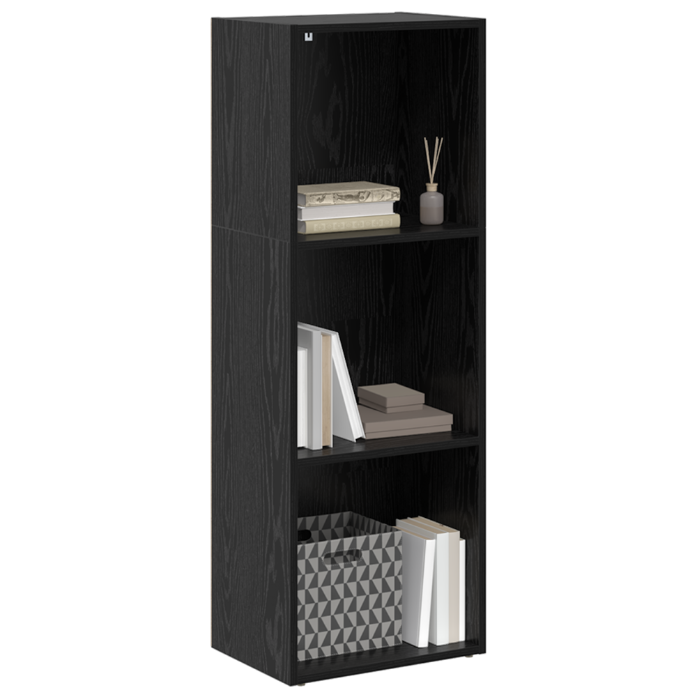 Produktbild för Hyllsystem Svart Ek 40 x 30 x 114 cm Konstruerat trä