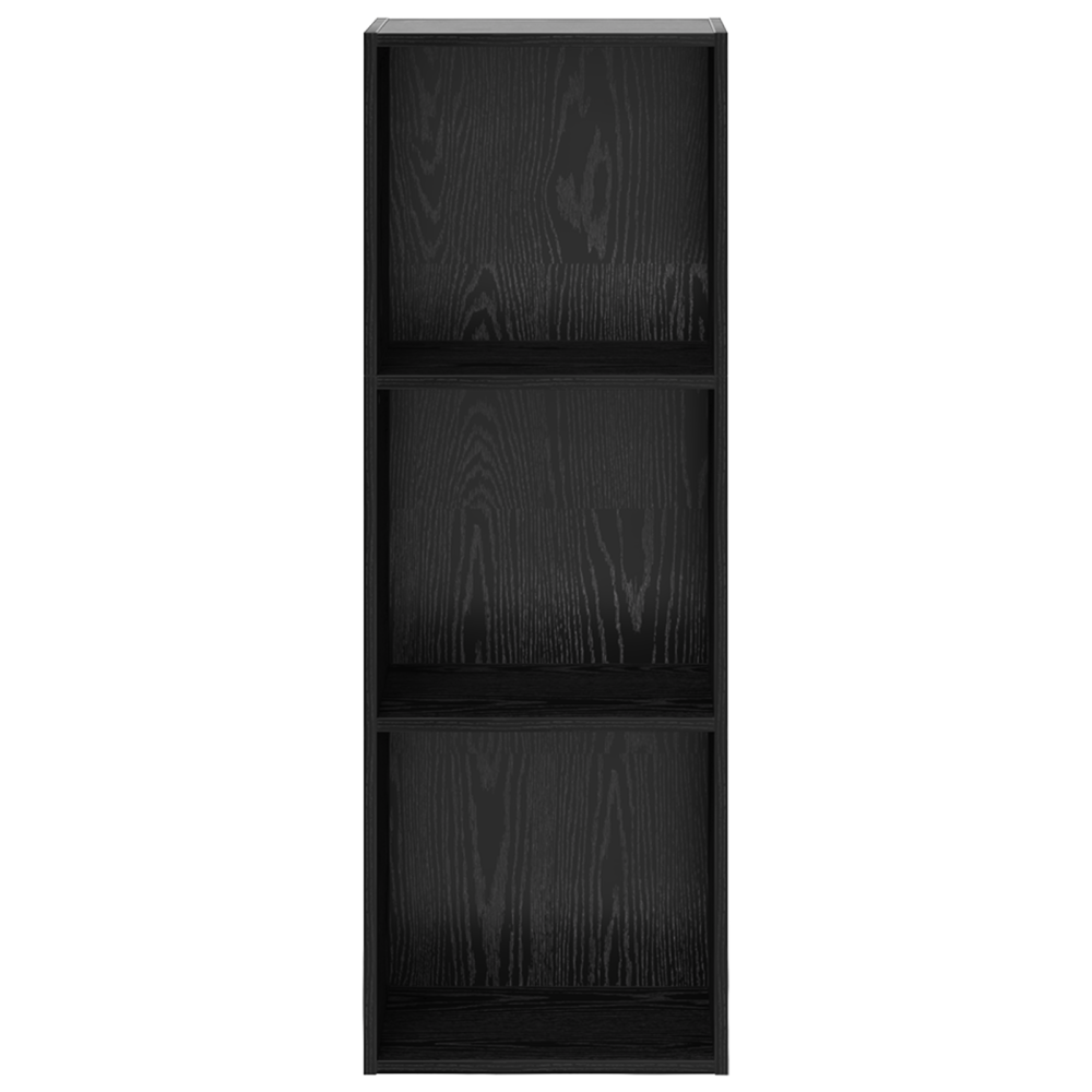 Produktbild för Hyllsystem Svart Ek 40 x 30 x 114 cm Konstruerat trä