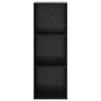 Produktbild för Hyllsystem Svart Ek 40 x 30 x 114 cm Konstruerat trä
