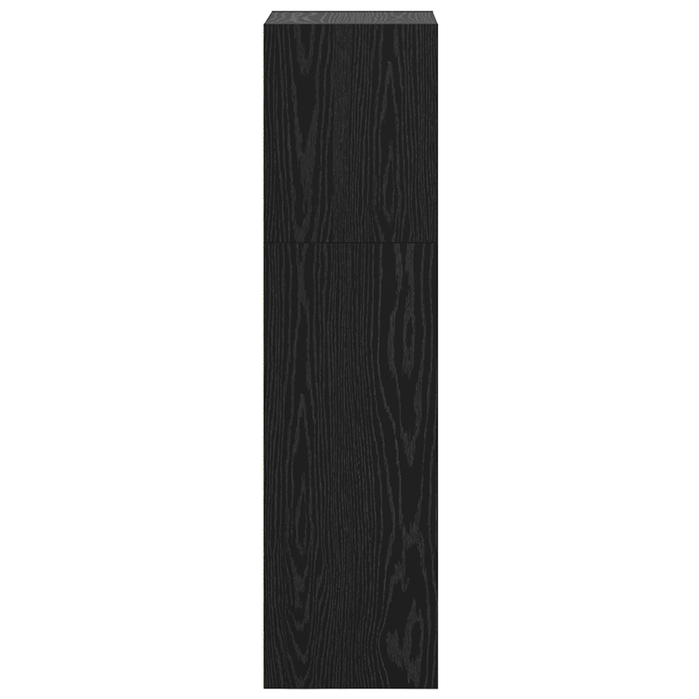 Produktbild för Hyllsystem Svart Ek 40 x 30 x 114 cm Konstruerat trä