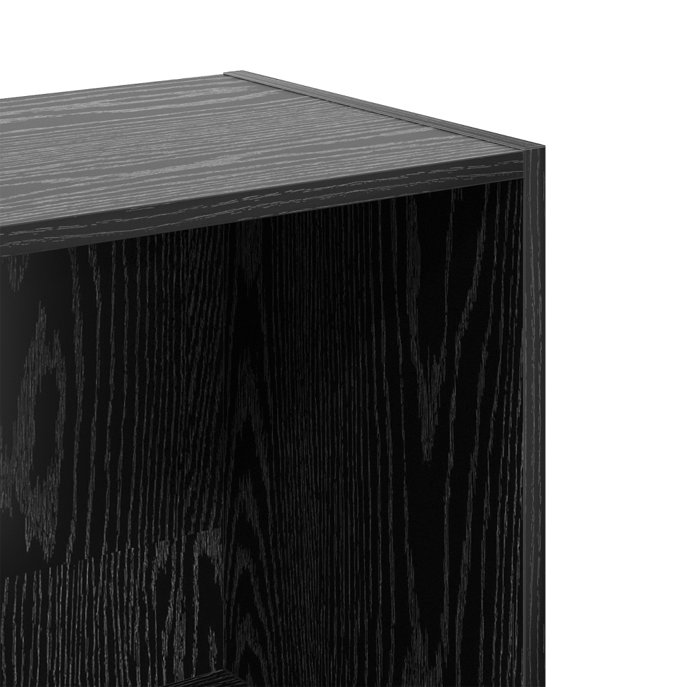 Produktbild för Hyllsystem Svart Ek 40 x 30 x 114 cm Konstruerat trä