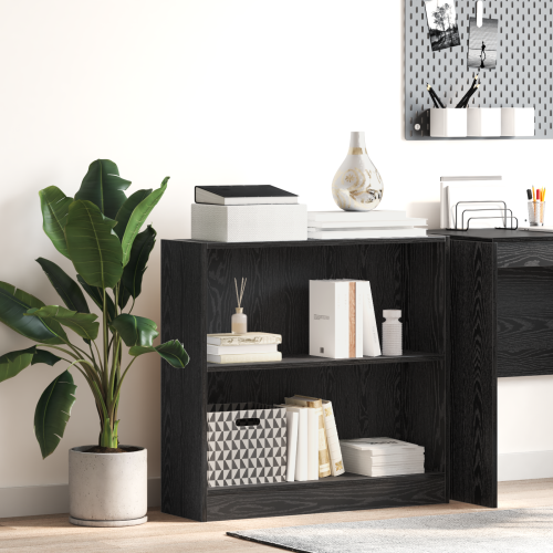 vidaXL Hyllsystem Svart Ek 80 x 24 x 76 cm Konstruerat trä