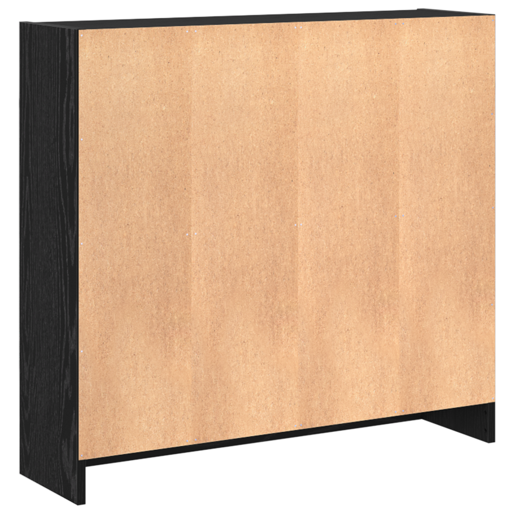Produktbild för Hyllsystem Svart Ek 80 x 24 x 76 cm Konstruerat trä