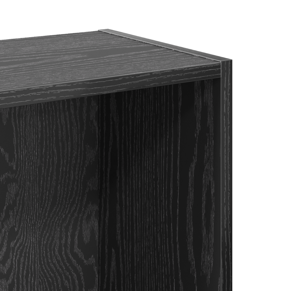 Produktbild för Hyllsystem Svart Ek 80 x 24 x 76 cm Konstruerat trä