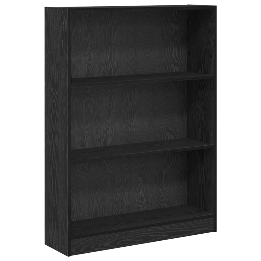 Produktbild för Hyllsystem Svart Ek 80 x 24 x 109 cm Konstruerat trä