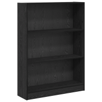 Produktbild för Hyllsystem Svart Ek 80 x 24 x 109 cm Konstruerat trä