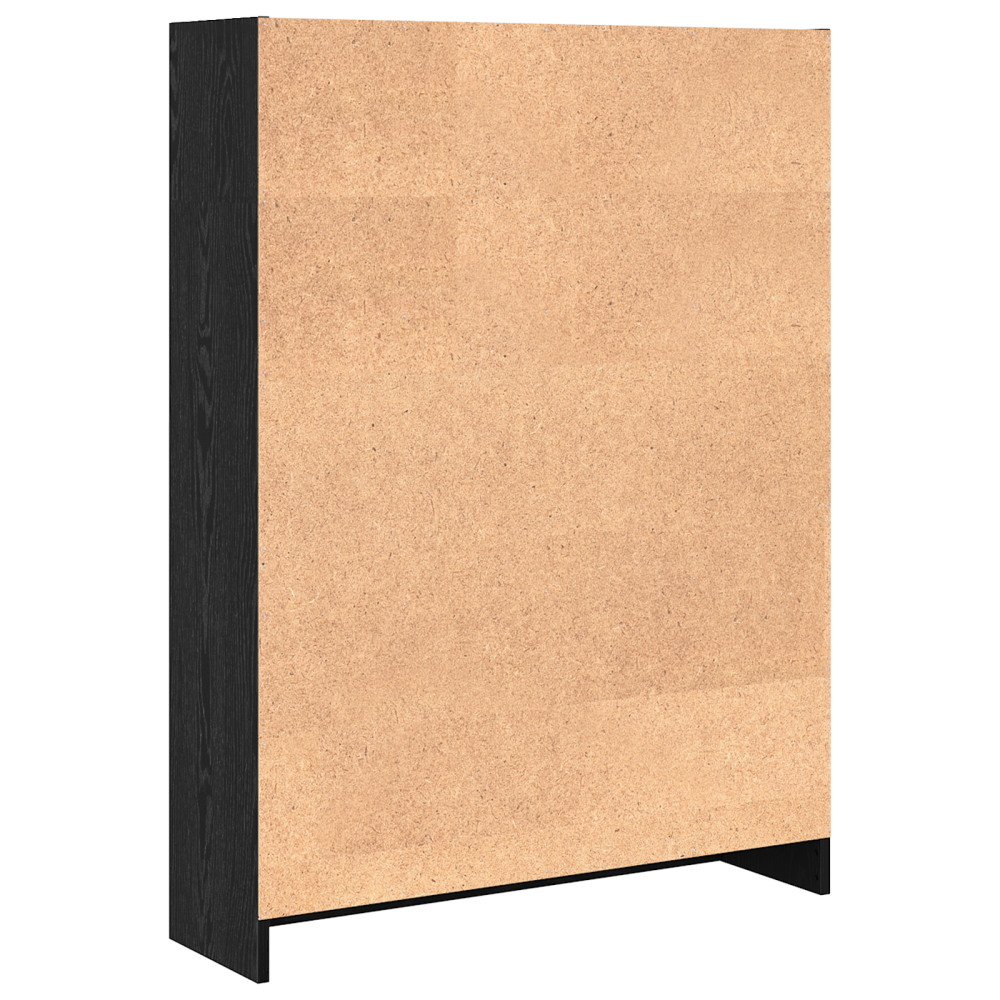 Produktbild för Hyllsystem Svart Ek 80 x 24 x 109 cm Konstruerat trä