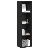 Produktbild för Hyllsystem Svart Ek 40 x 30 x 152 cm Konstruerat trä