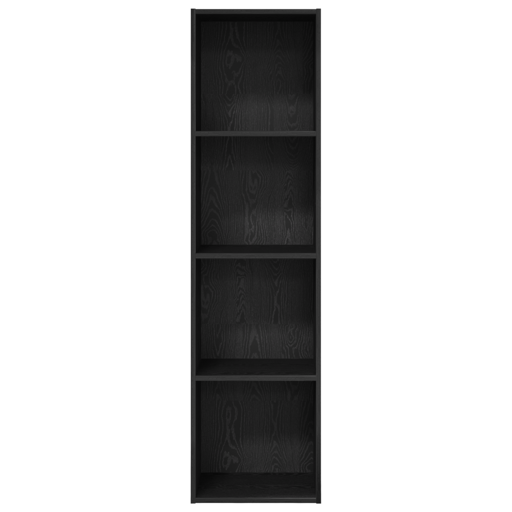 Produktbild för Hyllsystem Svart Ek 40 x 30 x 152 cm Konstruerat trä