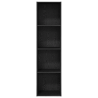 Produktbild för Hyllsystem Svart Ek 40 x 30 x 152 cm Konstruerat trä