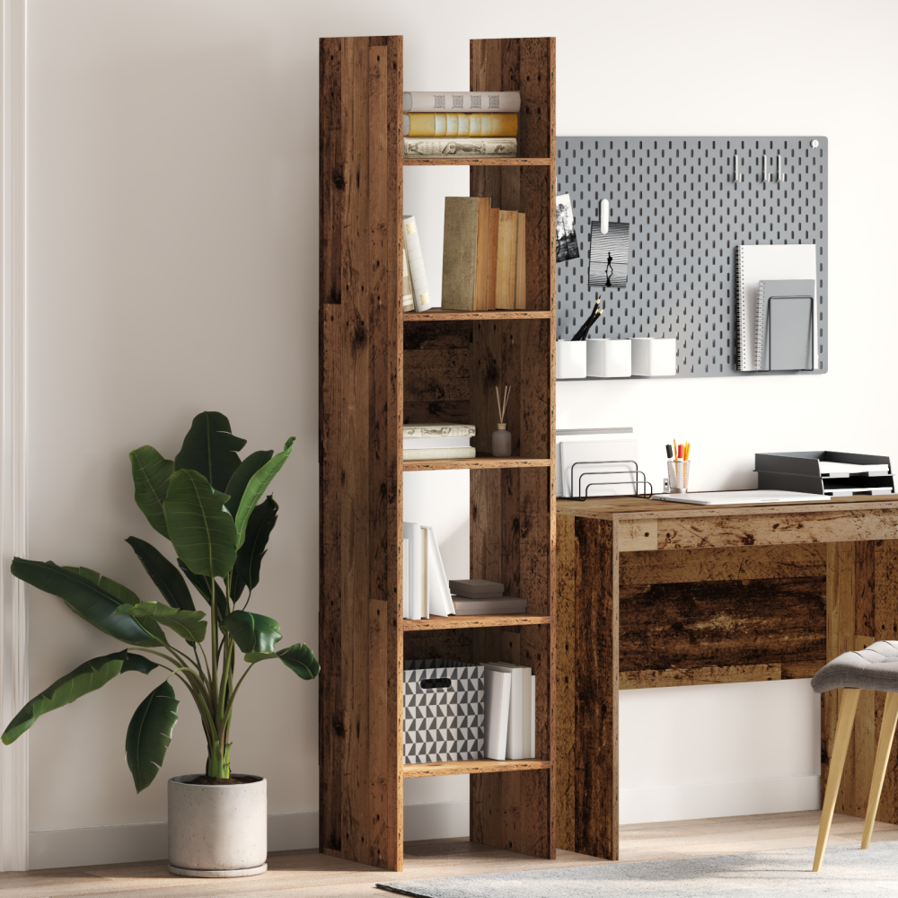 Produktbild för Bokskåp Gammalt trä 40 x 35 x 180 cm Konstruerat trä