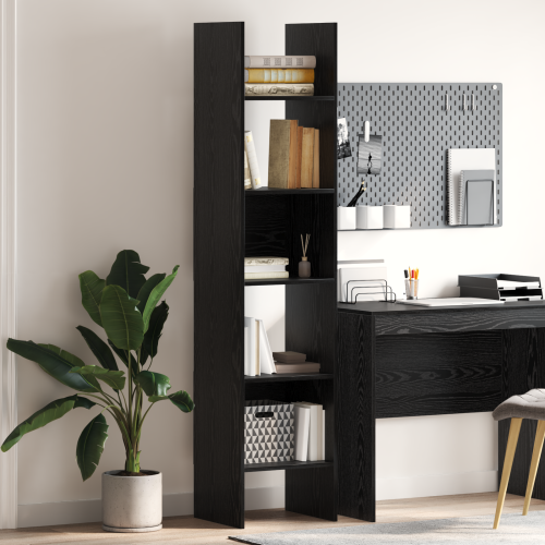 vidaXL Bokskåp Svart Ek 40 x 35 x 180 cm Konstruerat trä