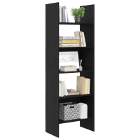 Produktbild för Bokskåp Svart Ek 60 x 35 x 180 cm Konstruerat trä