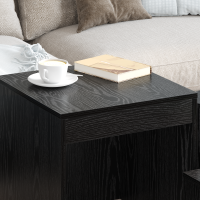 Produktbild för Kaffeebord 3 pcs Svart Ek Konstruerat trä