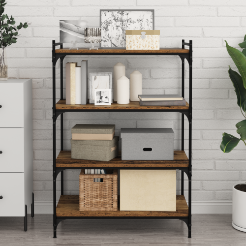 vidaXL Bokhylla Bräda 4 pcs Brun 80 x 40 x 1,5 cm Konstruerat trä