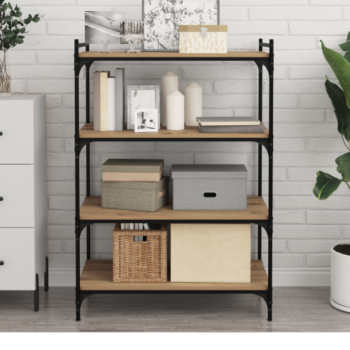 vidaXL Bokhylla Bräda 4 pcs Brun 80 x 40 x 1,5 cm Konstruerat trä