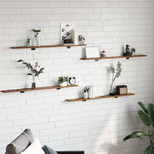vidaXL Bokhylla Bräda 4 pcs Brun 100 x 10 x 1,5 cm Konstruerat trä