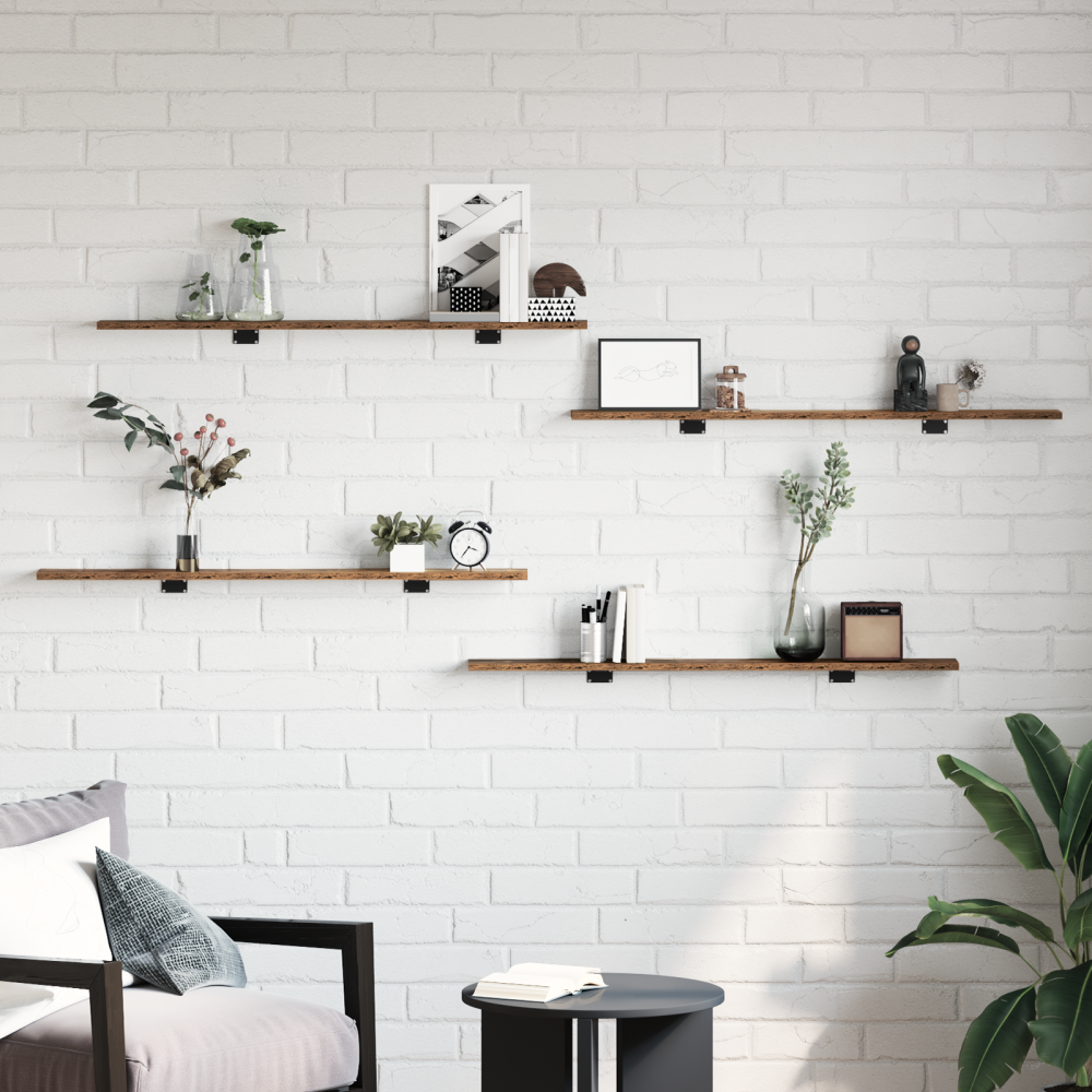 Produktbild för Bokhylla Bräda 4 pcs Brun 100 x 10 x 1,5 cm Konstruerat trä