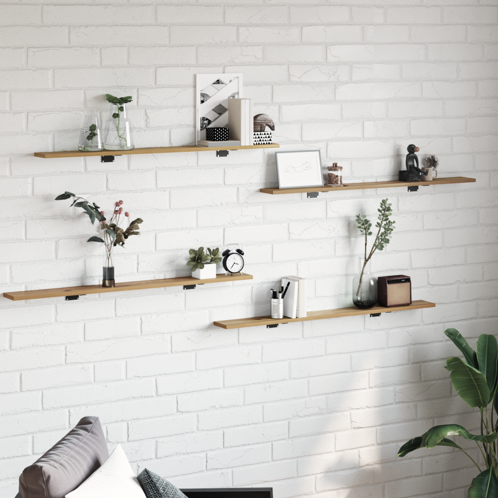 Produktbild för Bokhylla Bräda 4 pcs Brun 100 x 10 x 1,5 cm Konstruerat trä