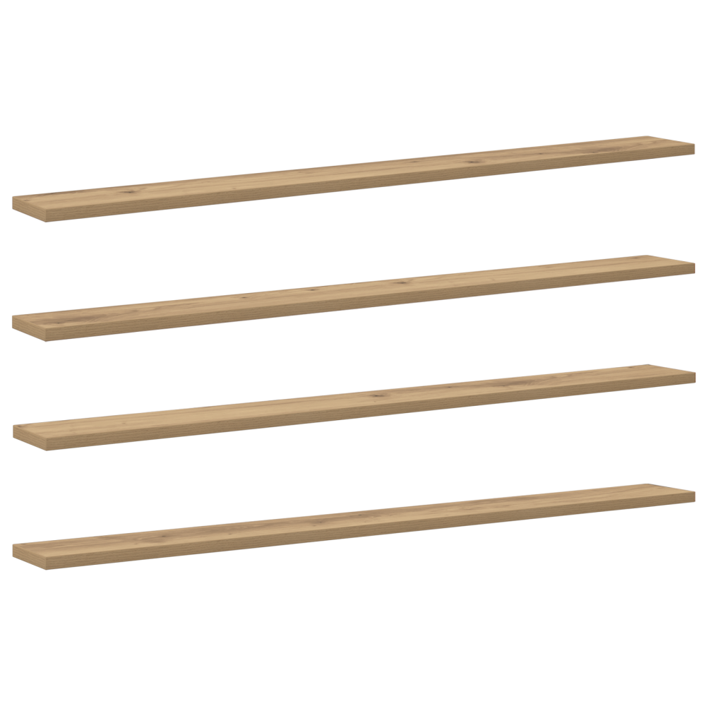 Produktbild för Bokhylla Bräda 4 pcs Brun 100 x 10 x 1,5 cm Konstruerat trä