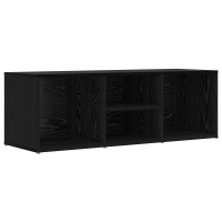 Produktbild för Skobänk med hylla Svart Ek 102 x 35 x 35 cm Konstruerat trä