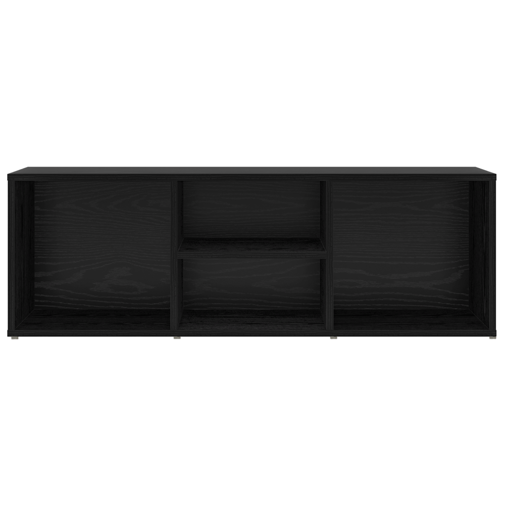 Produktbild för Skobänk med hylla Svart Ek 102 x 35 x 35 cm Konstruerat trä